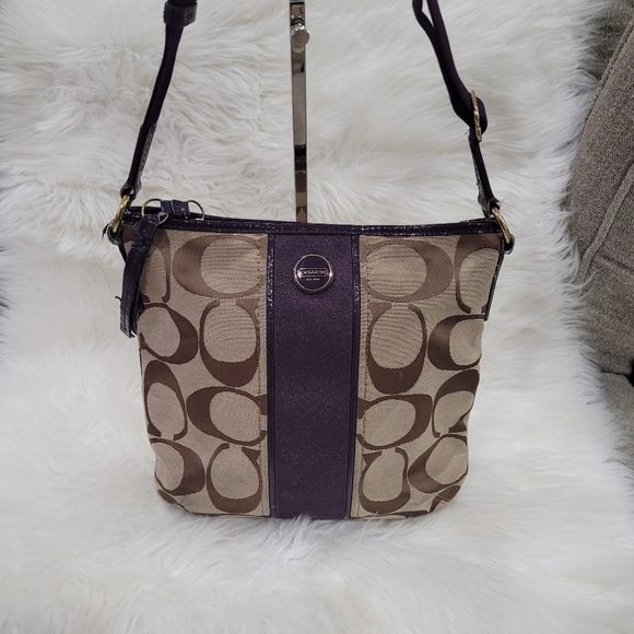 Coach Handbags - Coach signature stripe duffle jacquard crossbody bag